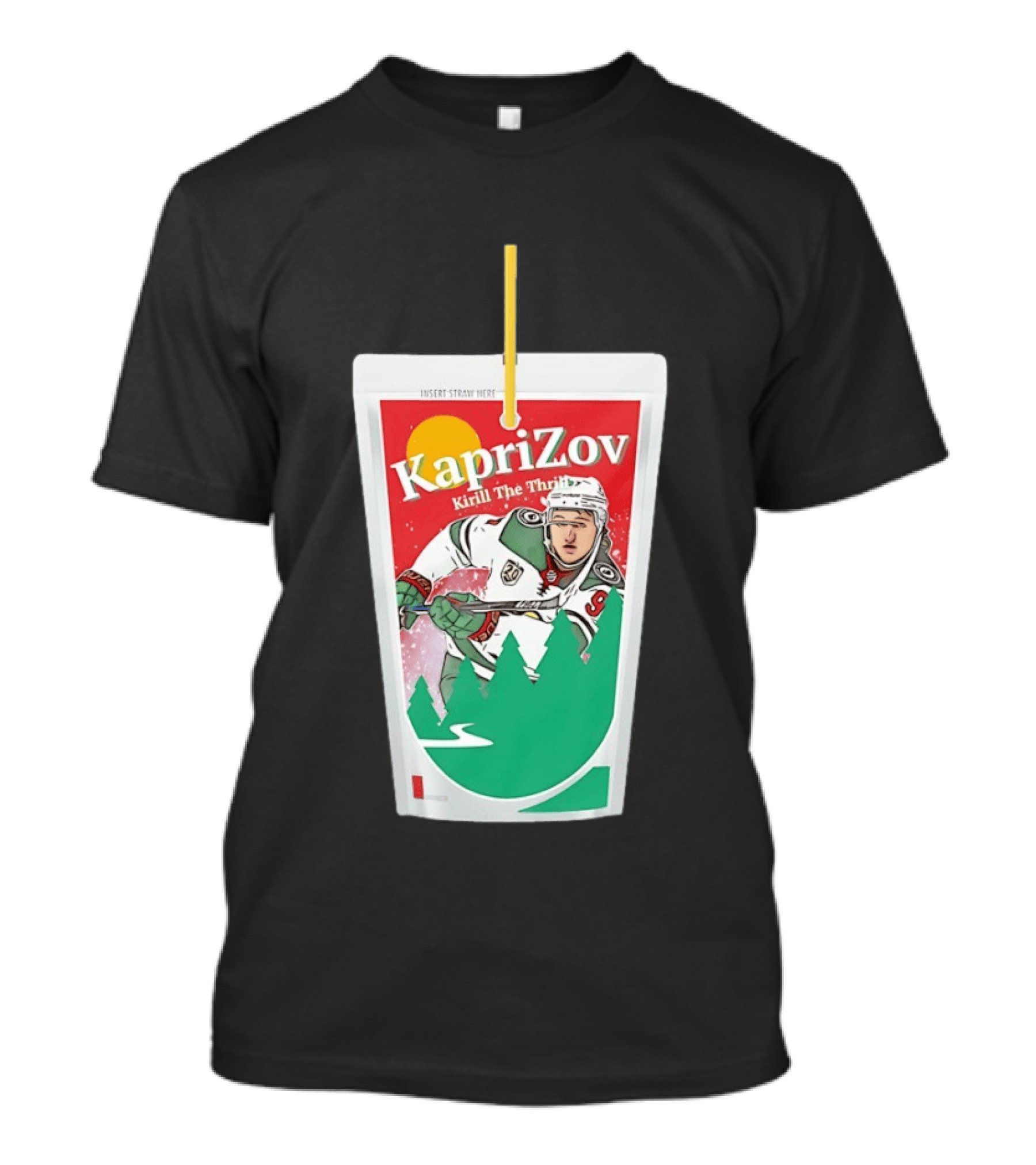 Kaprizov Kirill The Thrill Minnesota Wild Juice Box Hockey T-Shirt
