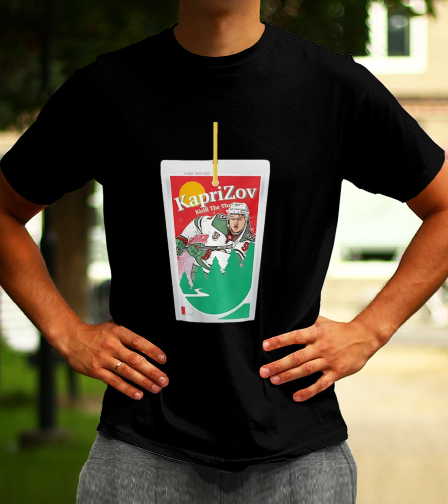 Kaprizov Kirill The Thrill Minnesota Wild Juice Box Hockey T-Shirt