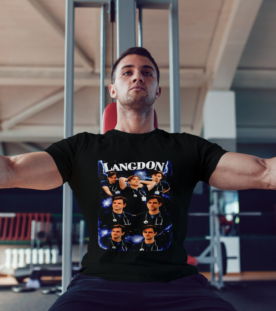 Langdon Medical Professional Blue Lightning Collage T-Shirt