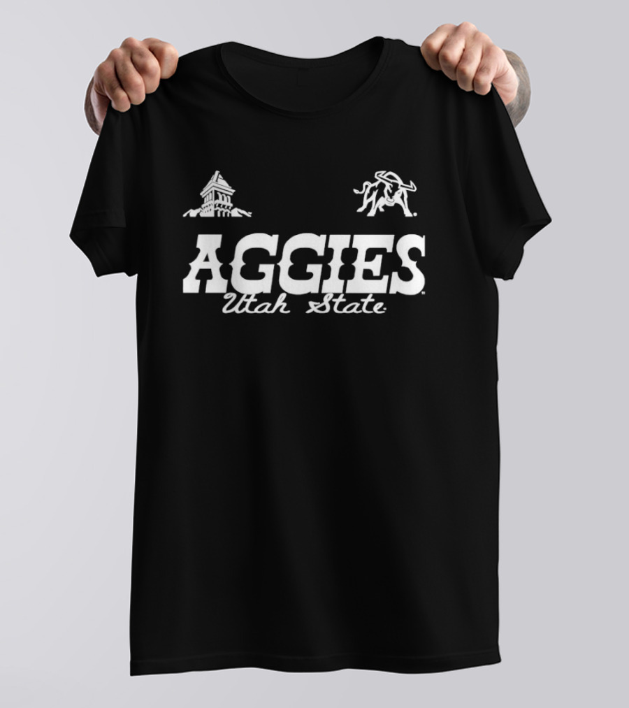 Utah State Aggies University Tower Bull T-Shirt