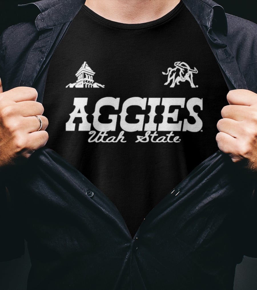 Utah State Aggies University Tower Bull T-Shirt
