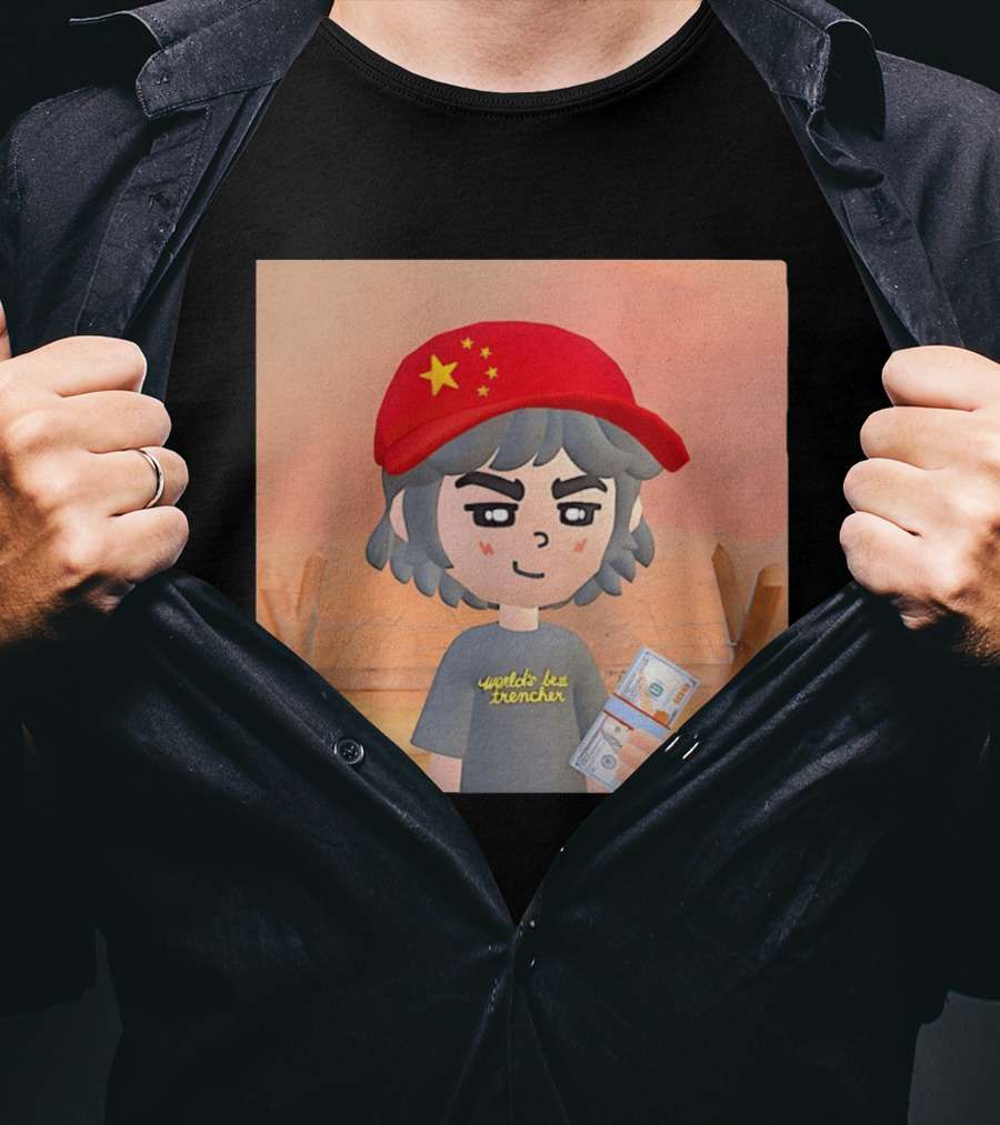 World's Best Trencher China Play Together Red Star Cap Cartoon T-Shirt