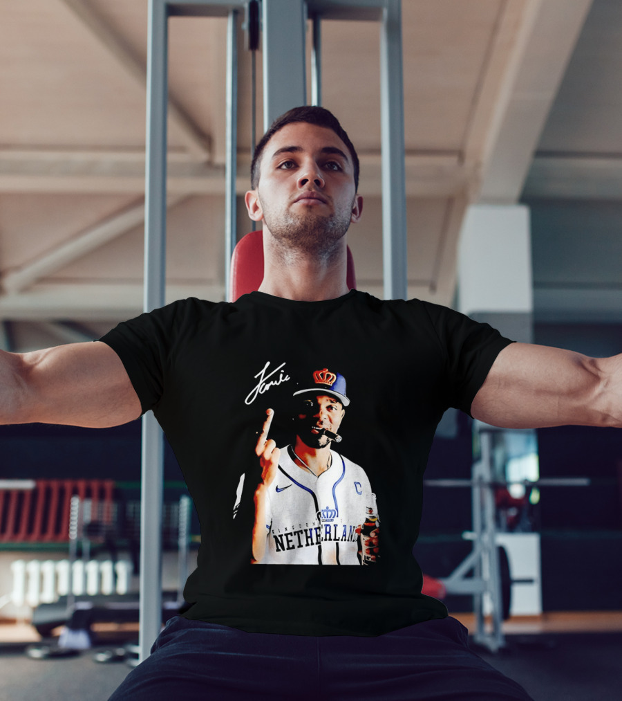Xander Bogaerts Netherlands Baseball Smoking Gesture Middle Finger T-Shirt