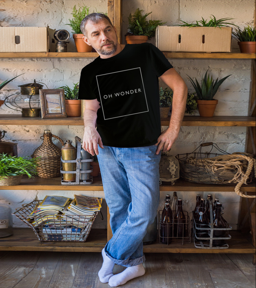 Oh Wonder 10 Years On Minimalist White Text On Black Background T-Shirt