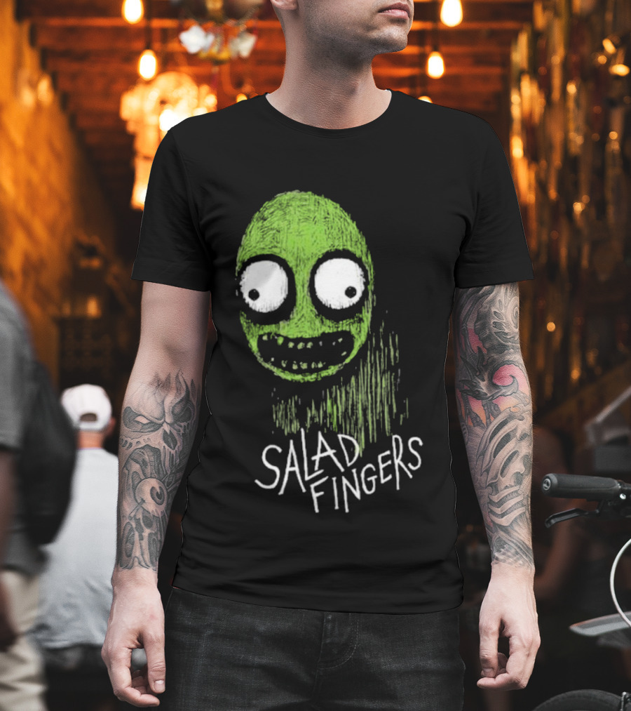Salad Fingers Green Face Horror Aesthetic T-Shirt