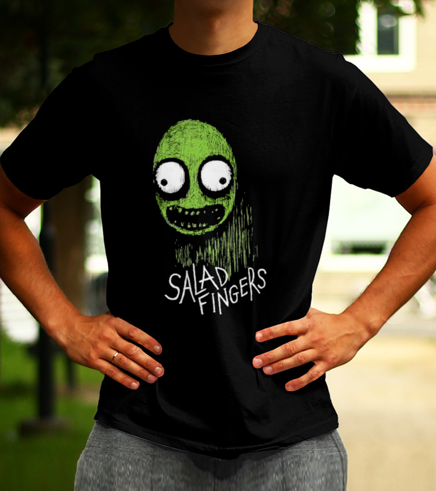 Salad Fingers Green Face Horror Aesthetic T-Shirt
