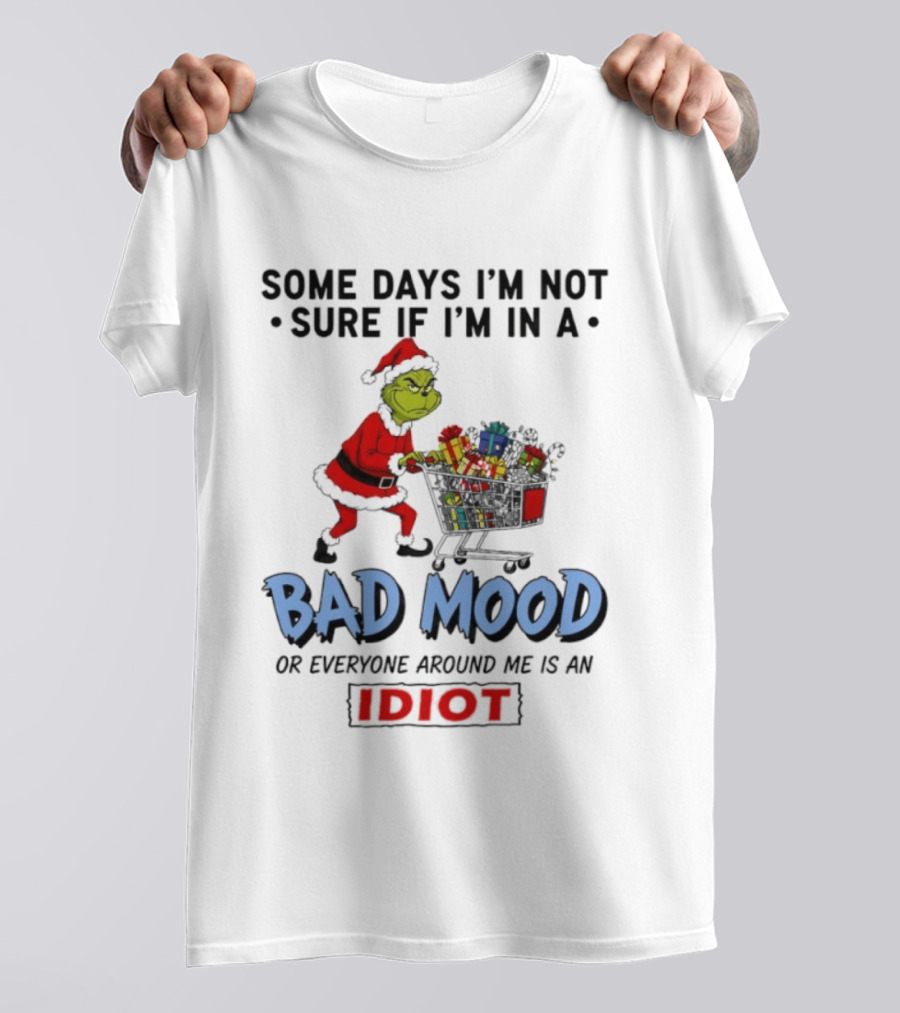 Grinch Some Days I'm Not Sure If I'm In A Bad Mood Or Everyone Around Me Is An Idiot T-Shirt