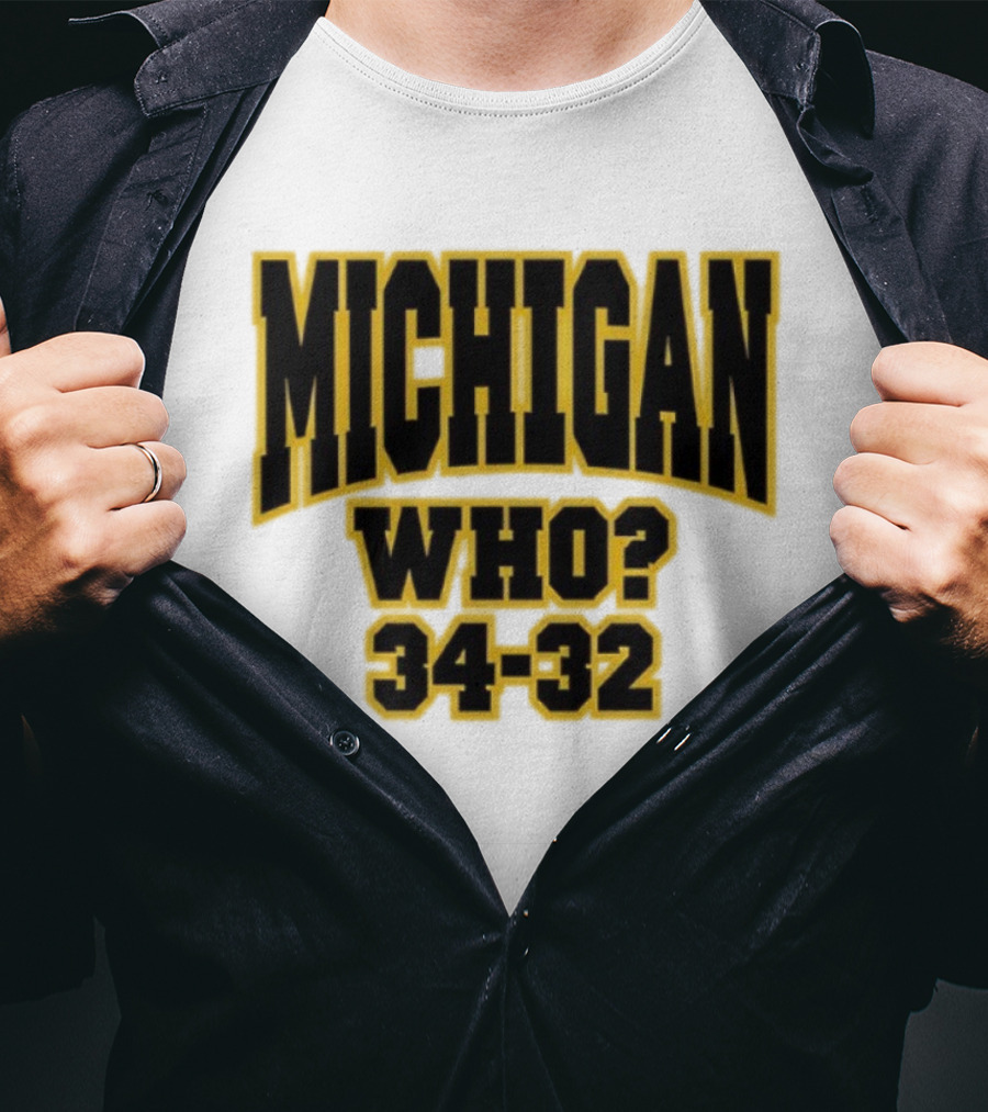 Michigan Who 34-32 T-Shirt