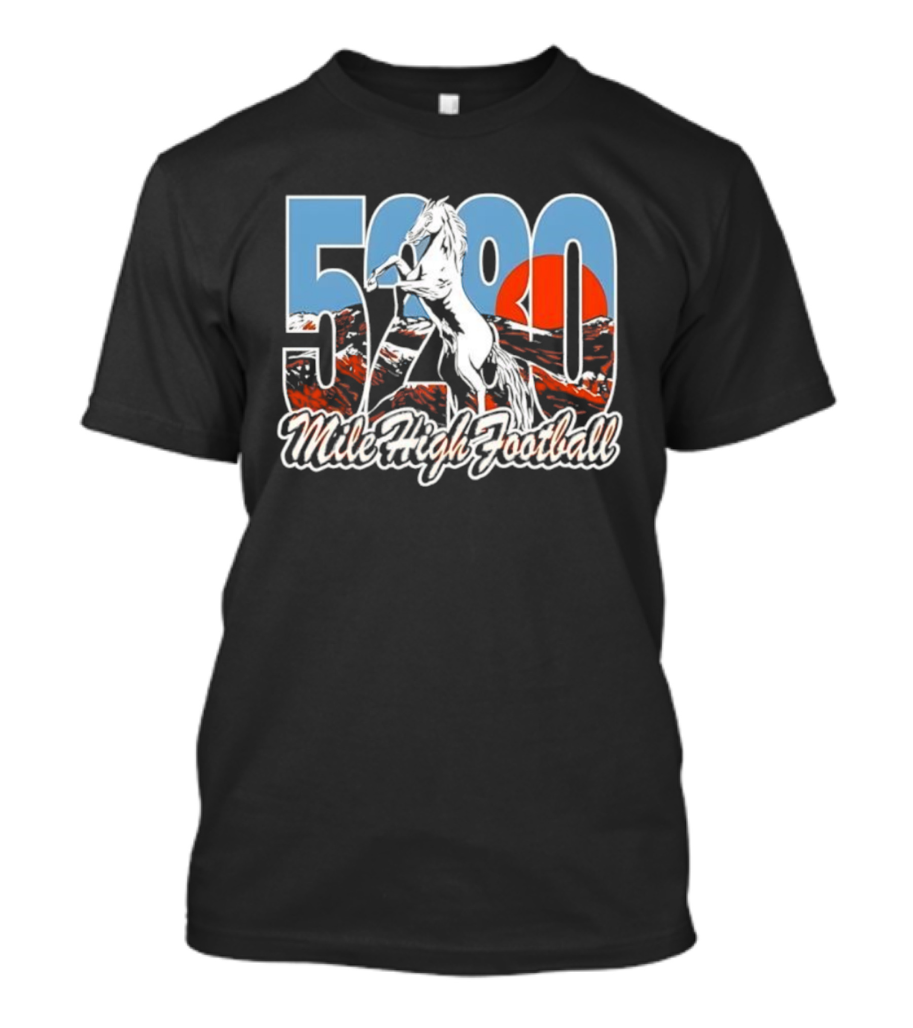 Mile High Football 5280 Horse Broncos Theme T-Shirt