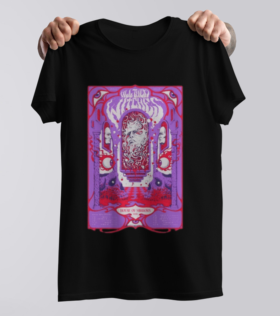 All Them Witches House Of Mirrors 2026 Spring Tour Dates Red Purple Psychedelic T-Shirt