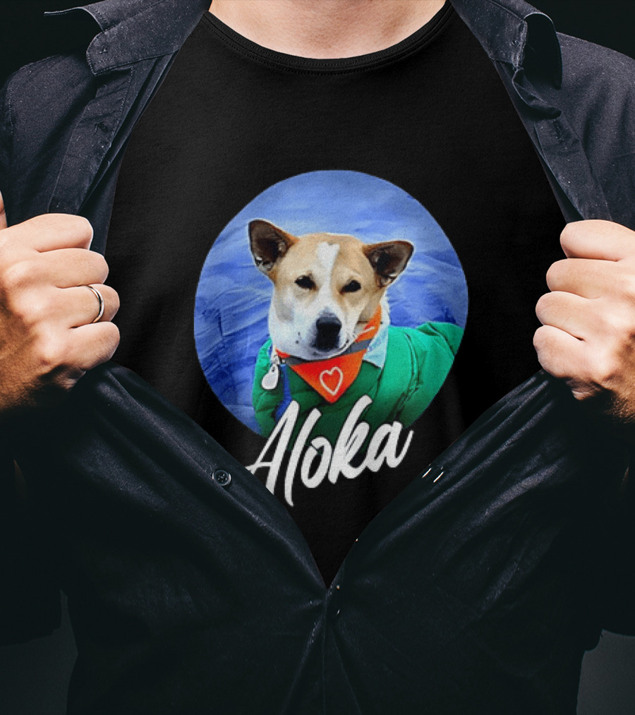 Aloka Dog Walk Heart Bandana Peaceful Canine T-Shirt