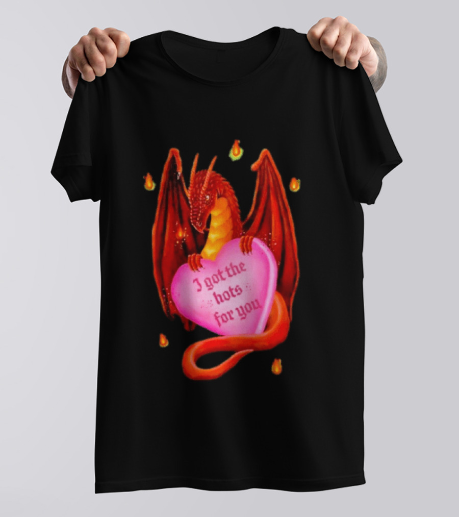 Fire Dragon Heart I Got The Hots For You T-Shirt