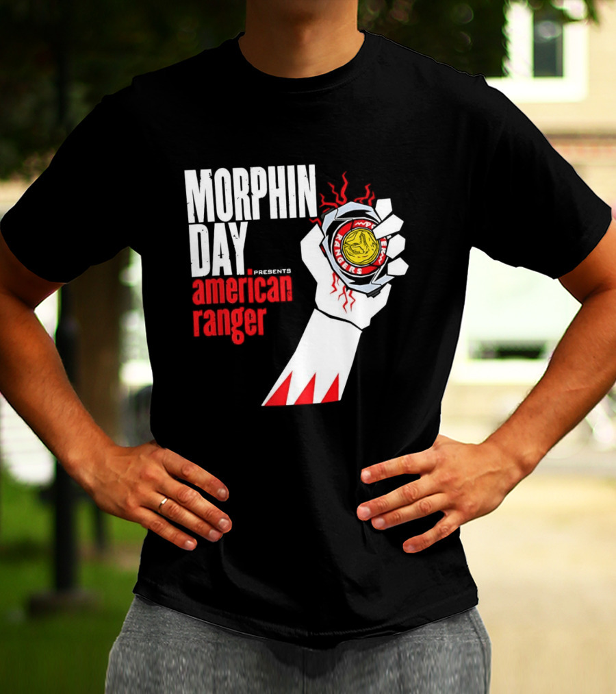 Power Rangers Morphin Day Presents American Ranger Power Coin Action T-Shirt