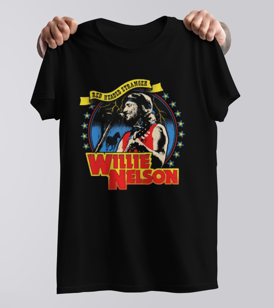 Red Headed Stranger Willie Nelson Vintage Country Music Legend T-Shirt