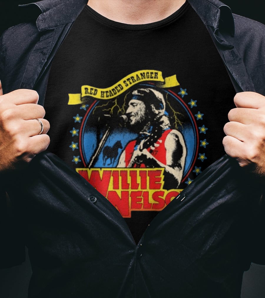 Red Headed Stranger Willie Nelson Vintage Country Music Legend T-Shirt