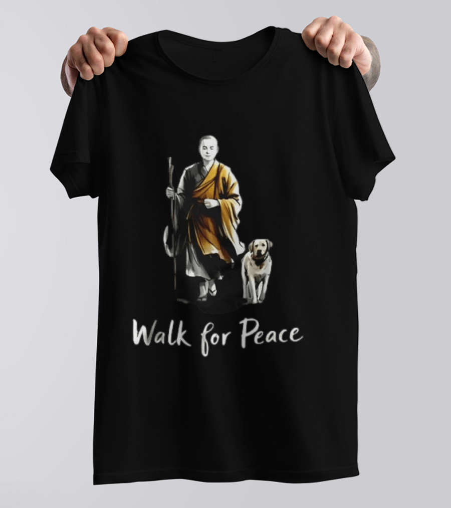 Aloka Monks And Dog Pilgrimage Walk For Peace T-Shirt