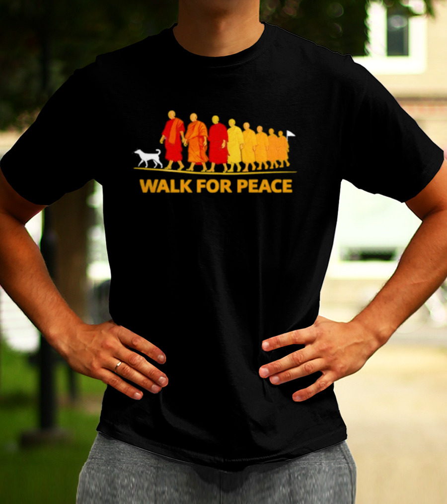 Walk For Peace Monk Procession With Dog T-Shirt
