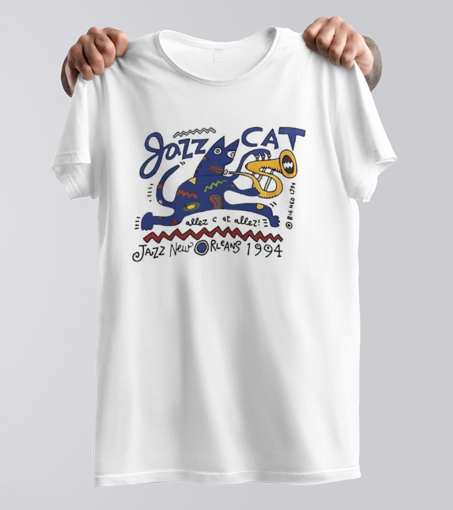 Jazz Cat Midnight Session Allez Cat New Orleans 1994 T-Shirt