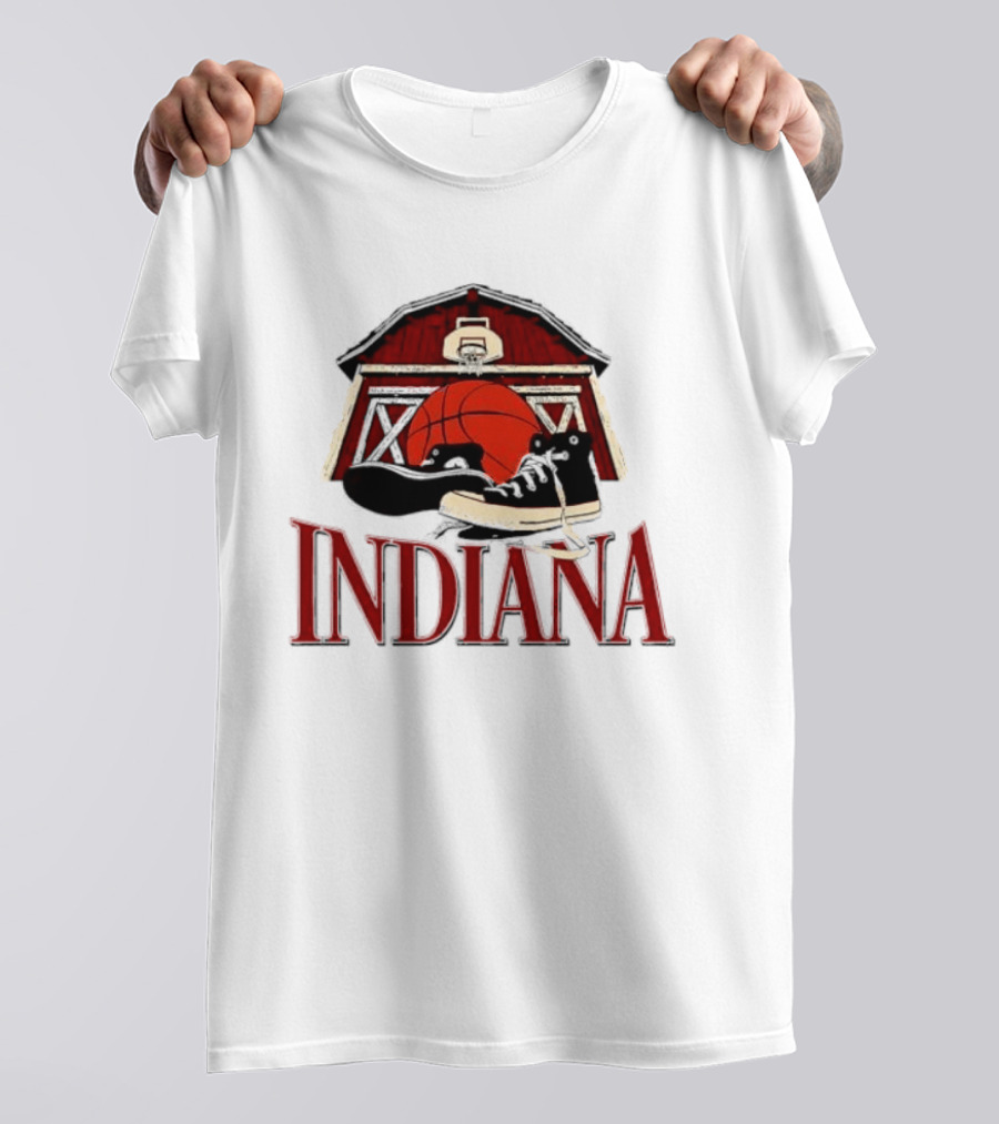 Heartland Hoops Indiana Basketball Barn Sneakers T-Shirt