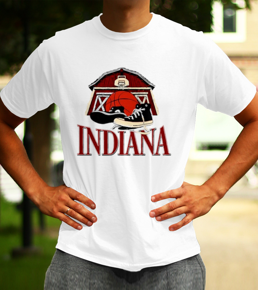 Heartland Hoops Indiana Basketball Barn Sneakers T-Shirt
