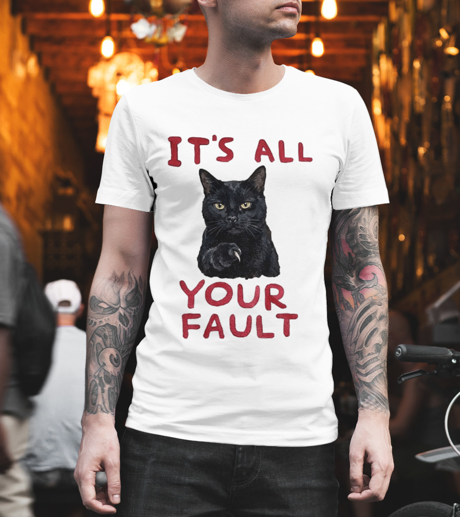 It's All Your Fault Black Cat Accusation T-Shirt