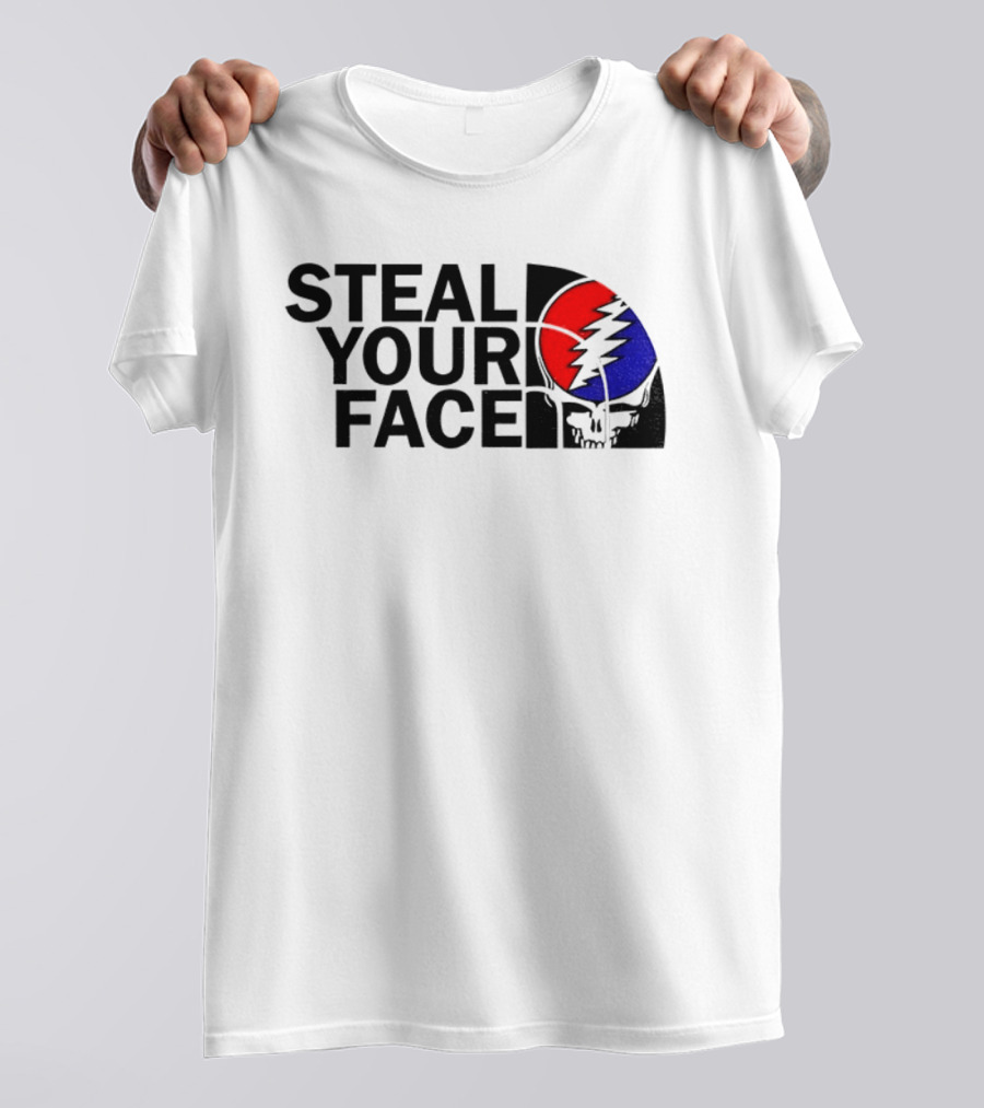 Grateful Dead Steal Your Face Skull Red Blue Lightning Bolt T-Shirt