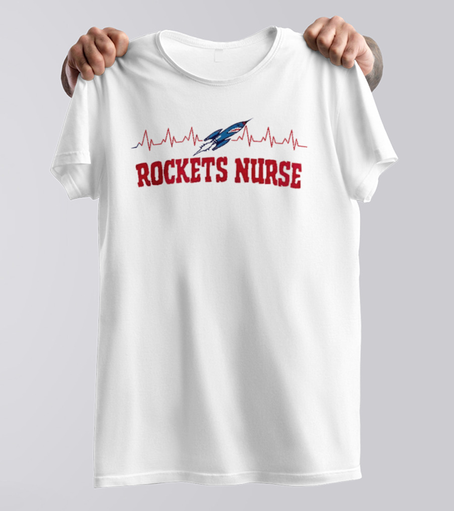 Houston Rockets Nurse Appreciation Month Heartbeat Rocket T-Shirt