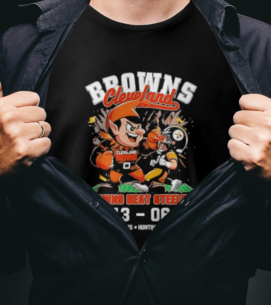 Cleveland Browns Beat Steelers 13 06 December 24 2005 Huntington Bank Field T-Shirt