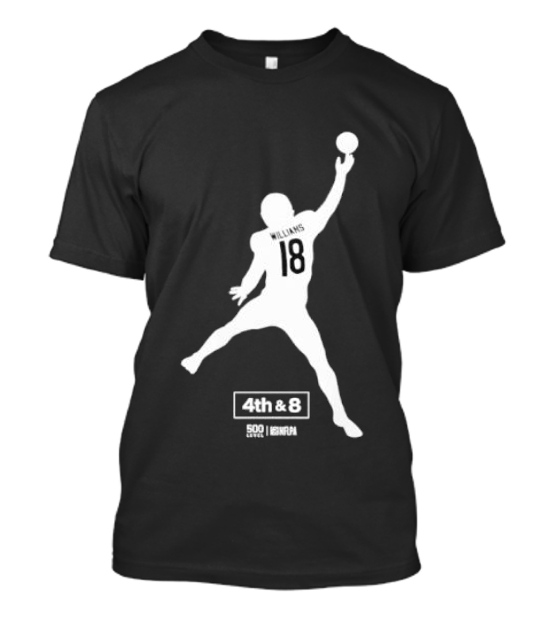 Caleb Williams 18 Chicago 4th & 8 Football T-Shirt