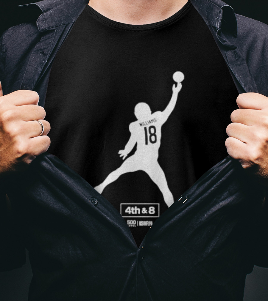 Caleb Williams 18 Chicago 4th & 8 Football T-Shirt