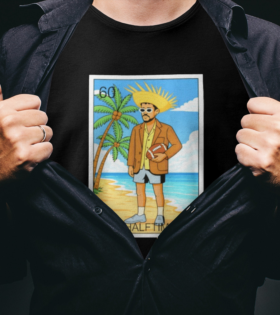 El Halftime Bad Bunny Loteria Card Beach T-Shirt