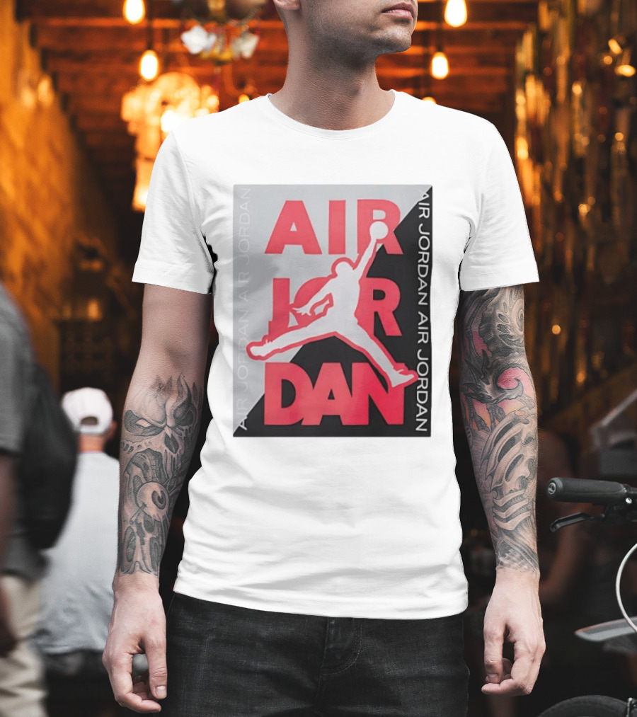Air Jordan Repeat Jump Silhouette Red And Black T-Shirt