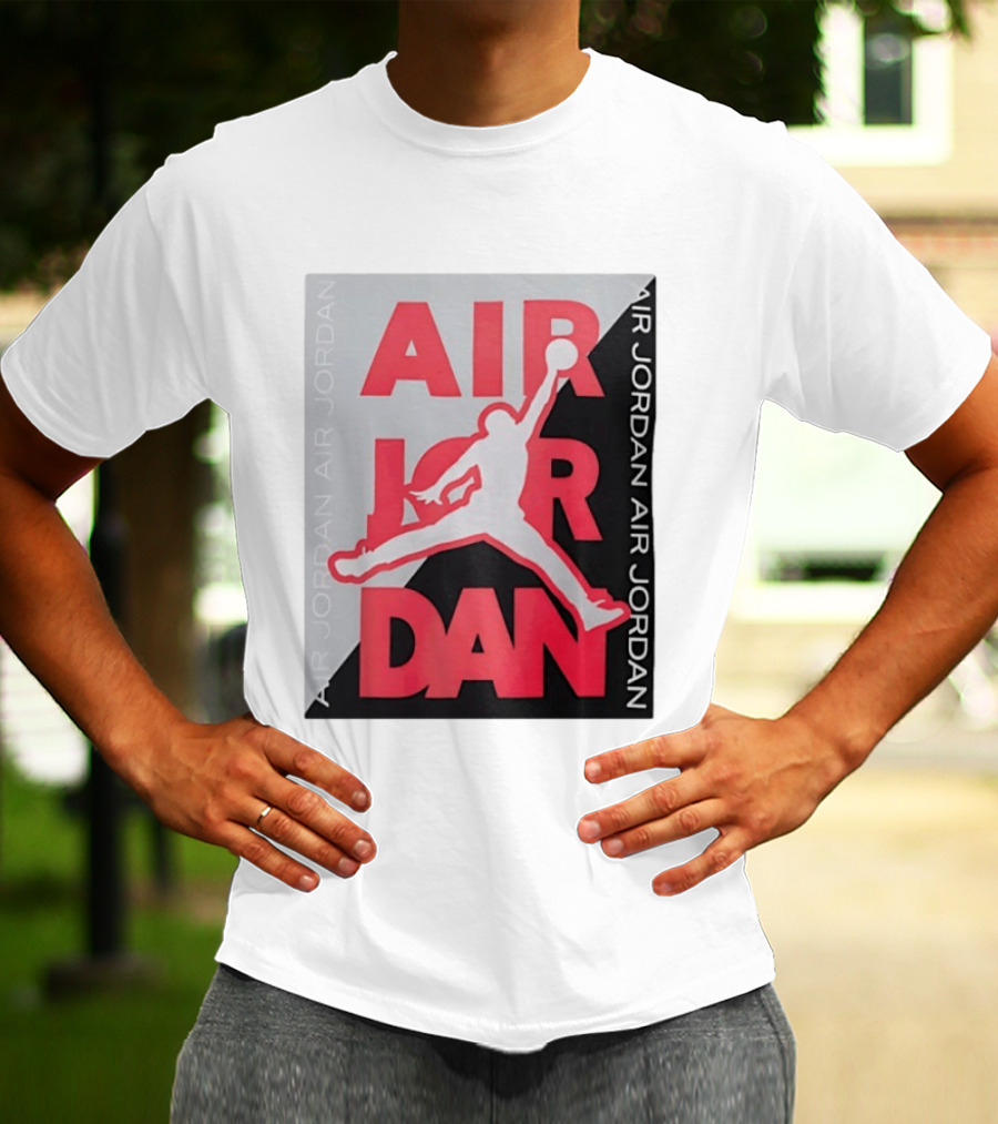 Air Jordan Repeat Jump Silhouette Red And Black T-Shirt