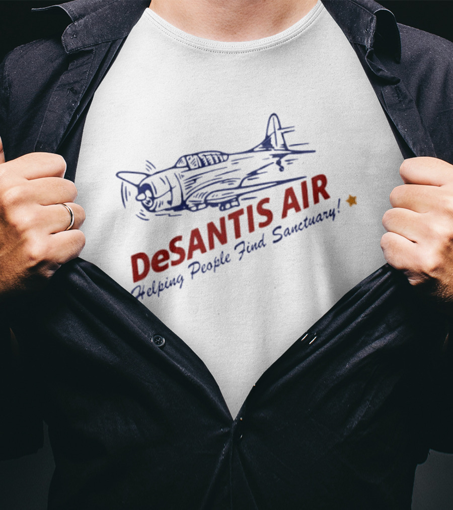 Desantis Air Helping People Find Sanctuary Vintage Airplane T-Shirt