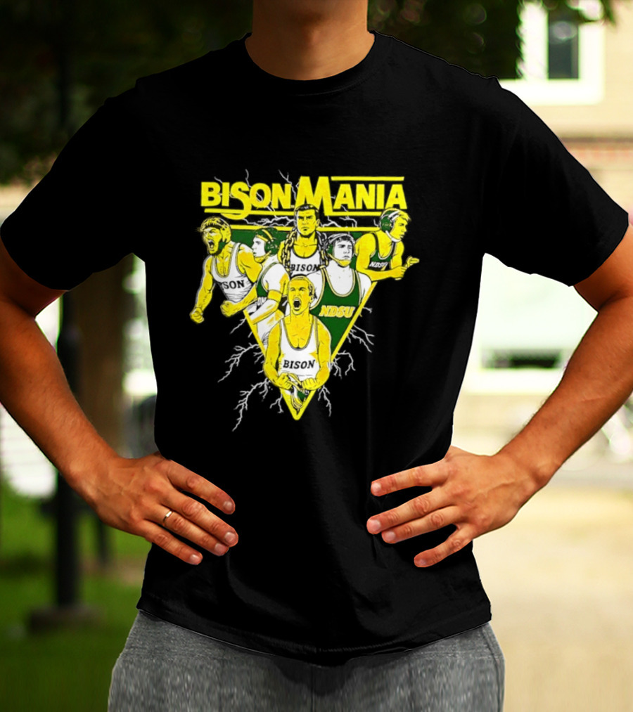 Bison Mania North Dakota State University NDSU Sports Team Spirit T-Shirt