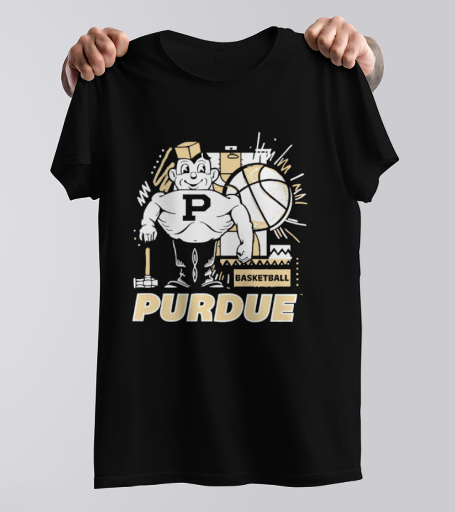 Purdue Basketball Mascot With Basketball T-Shirt