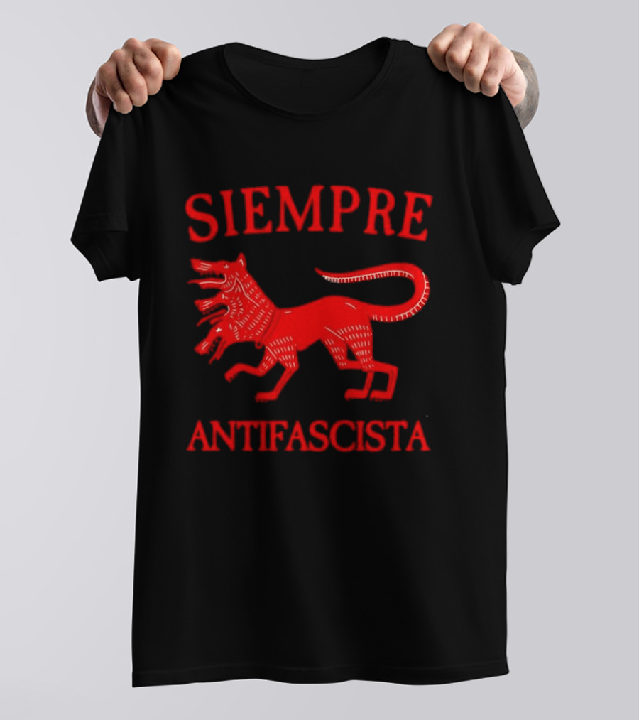 Siempre Antifascista Three Headed Dog Cerberus T-Shirt
