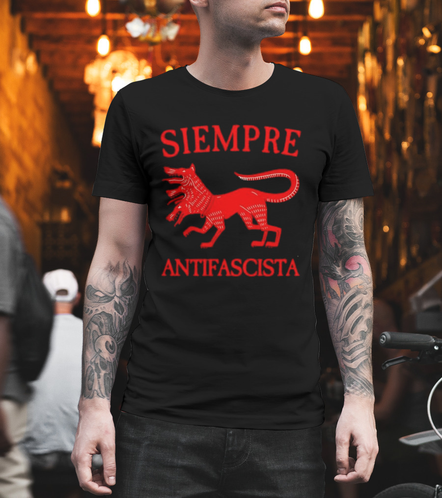 Siempre Antifascista Three Headed Dog Cerberus T-Shirt