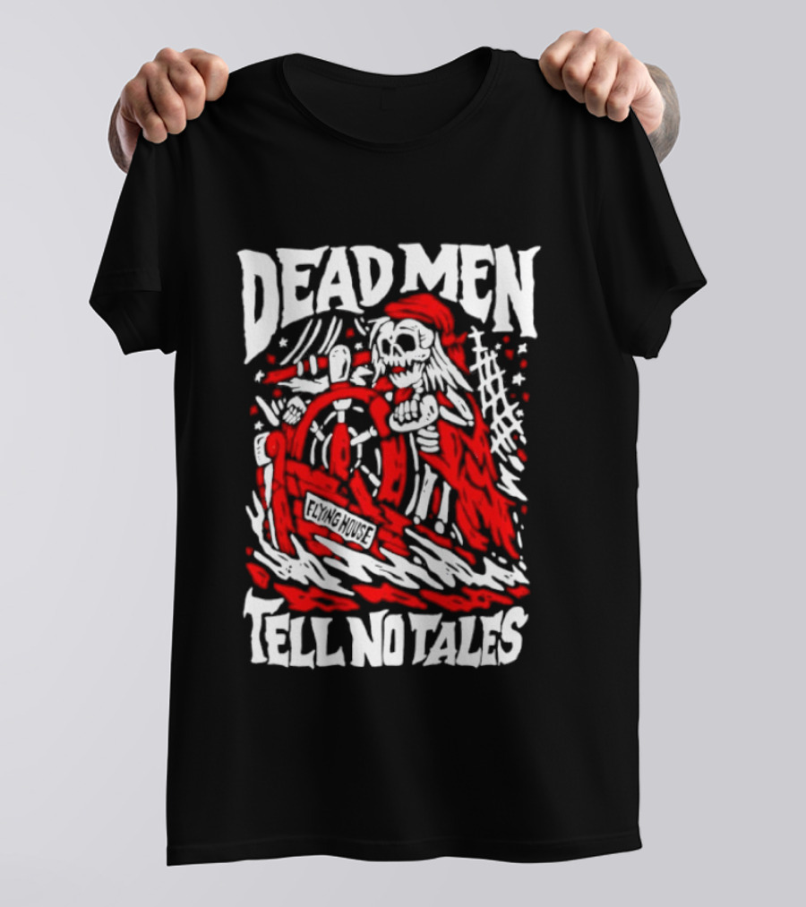 Dead Men Tell No Tales Skeleton Pirate Wheel T-Shirt