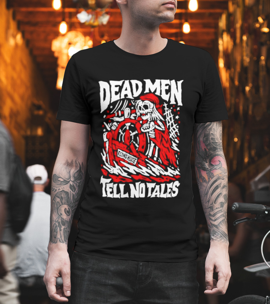 Dead Men Tell No Tales Skeleton Pirate Wheel T-Shirt