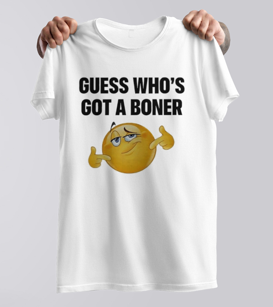Guess Who's Got A Boner Emoji Pointing Hands T-Shirt