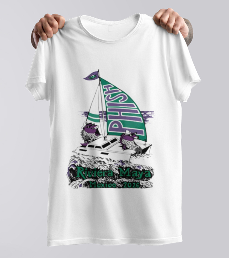 Phish Riviera Maya Mexico 2026 Sailboat Dolphins T-Shirt