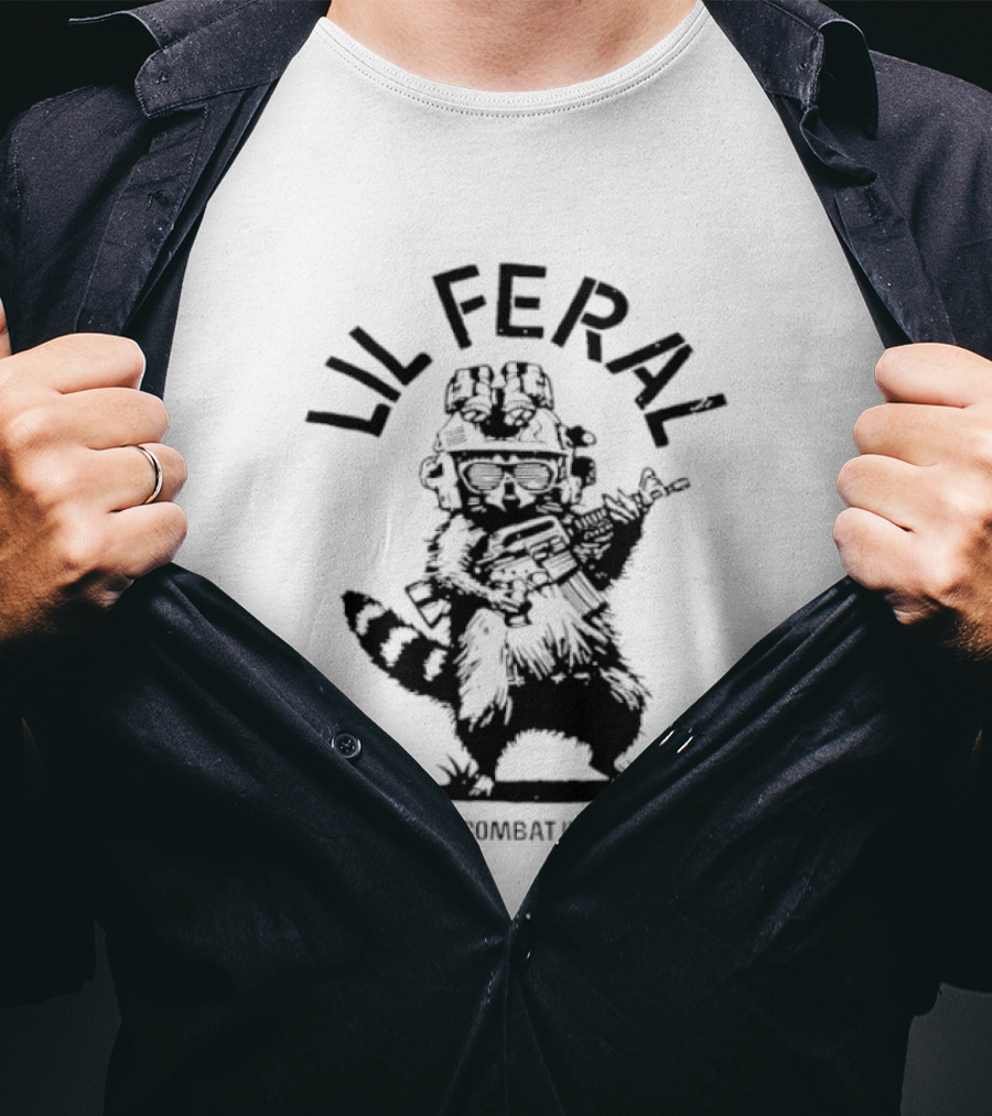 Lil Feral Combat Iron Raccoon Street Rat Society T-Shirt