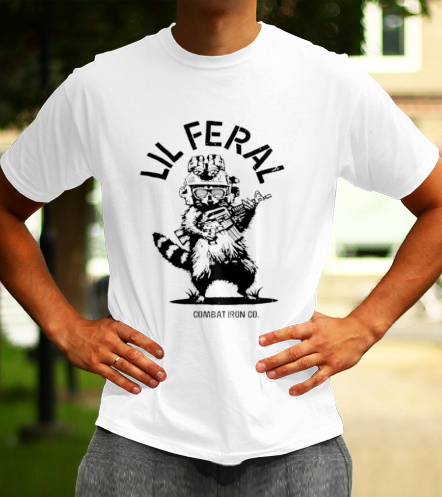 Lil Feral Combat Iron Raccoon Street Rat Society T-Shirt