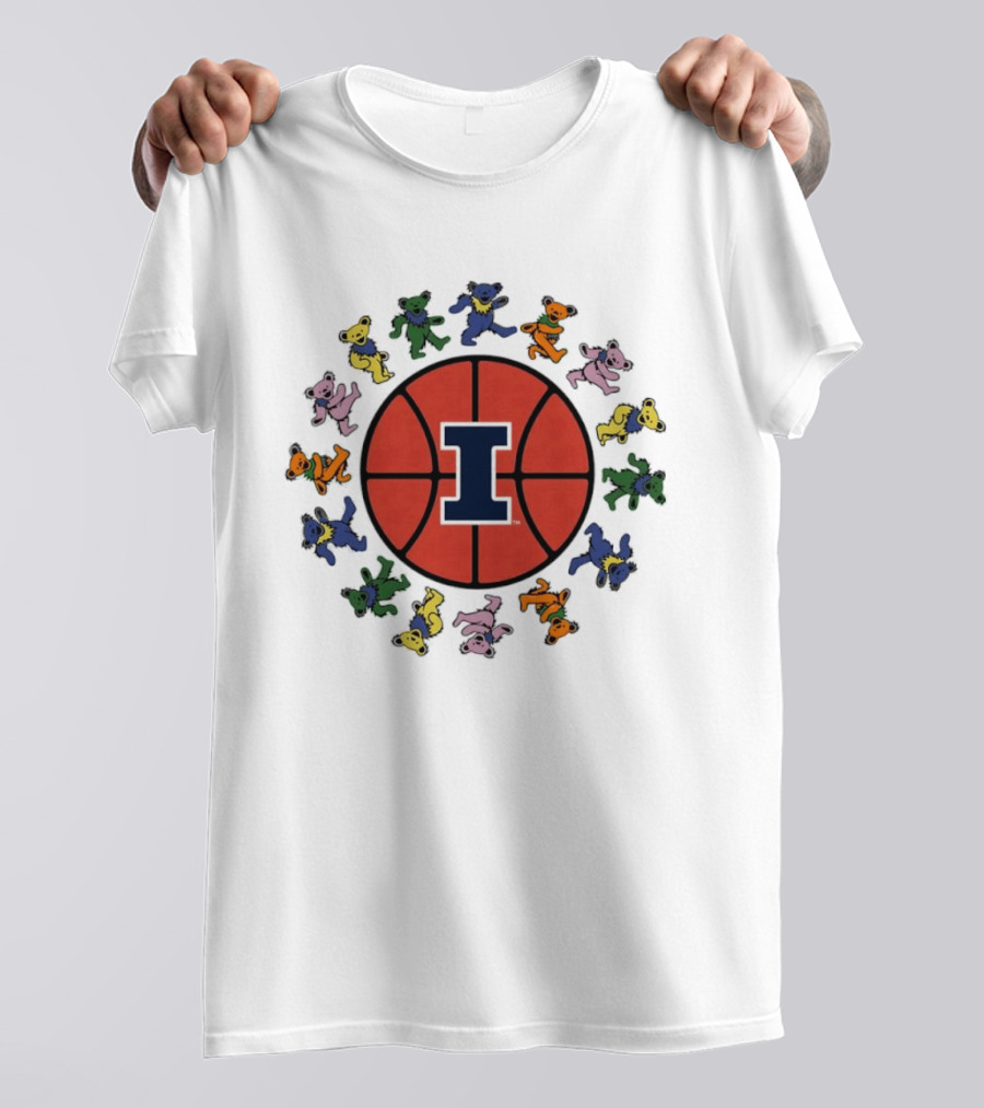 University Of Illinois Grateful Dead Bears Basketball T-Shirt