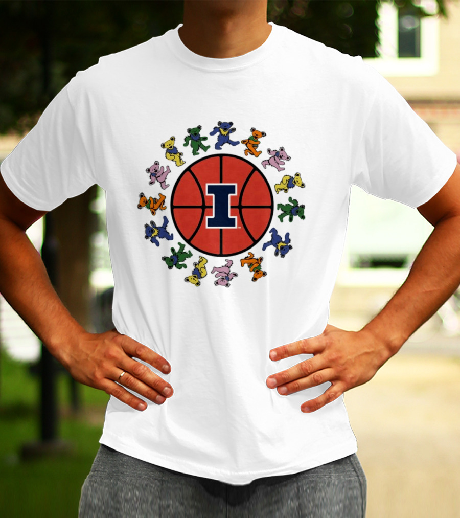 University Of Illinois Grateful Dead Bears Basketball T-Shirt