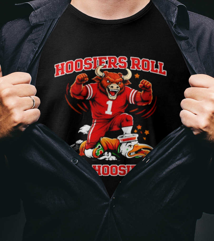 Hoosiers Roll Go Hoosiers Victory Over Miami Hurricanes T-Shirt