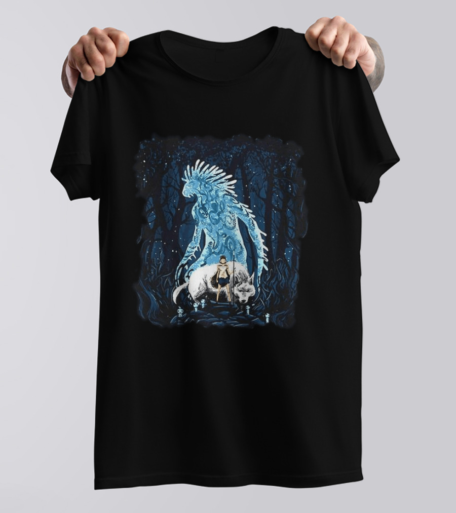 San And Forest Spirit Princess Mononoke Anime Iconic Forest Scene T-Shirt