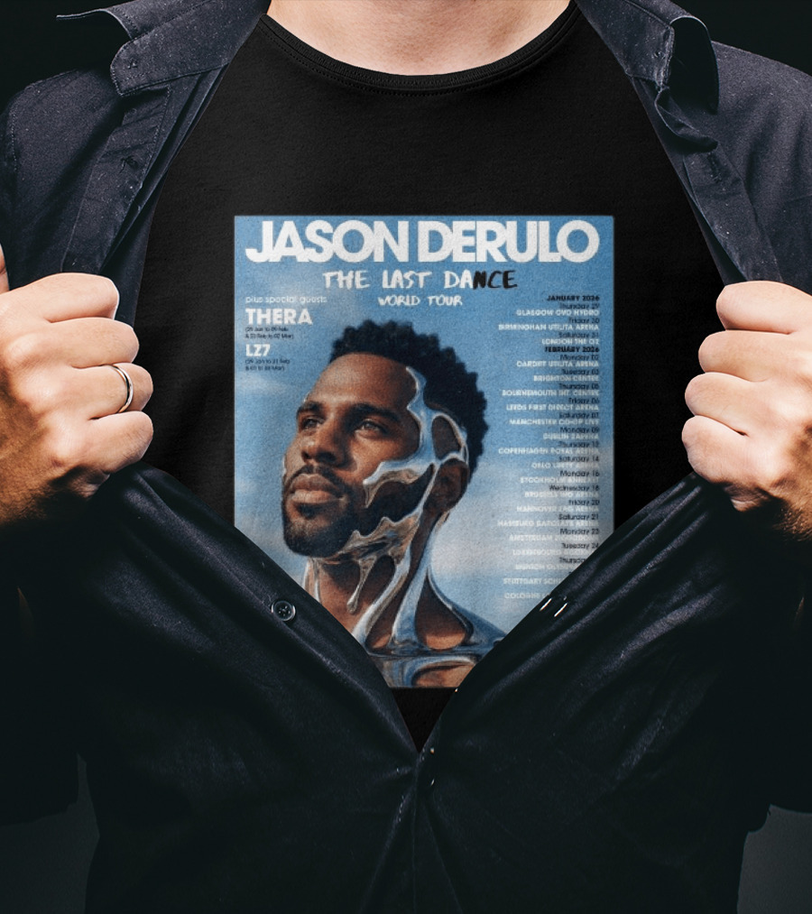 Jason Derulo The Last Dance World Tour 2026 Schedule Tour Dates T-Shirt