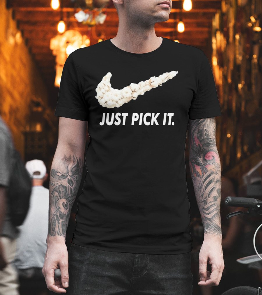 JUST PICK IT Cotton Swoosh T-Shirt